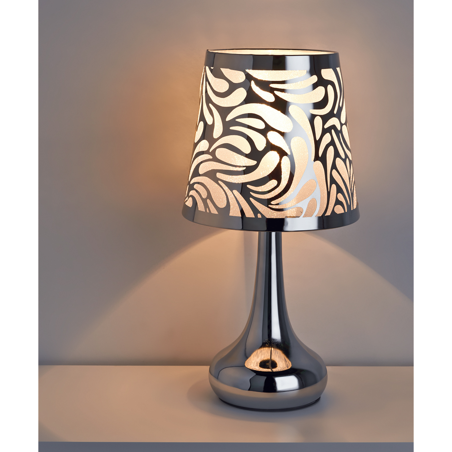 Silver Swirl Touch Table Lamp Image 2