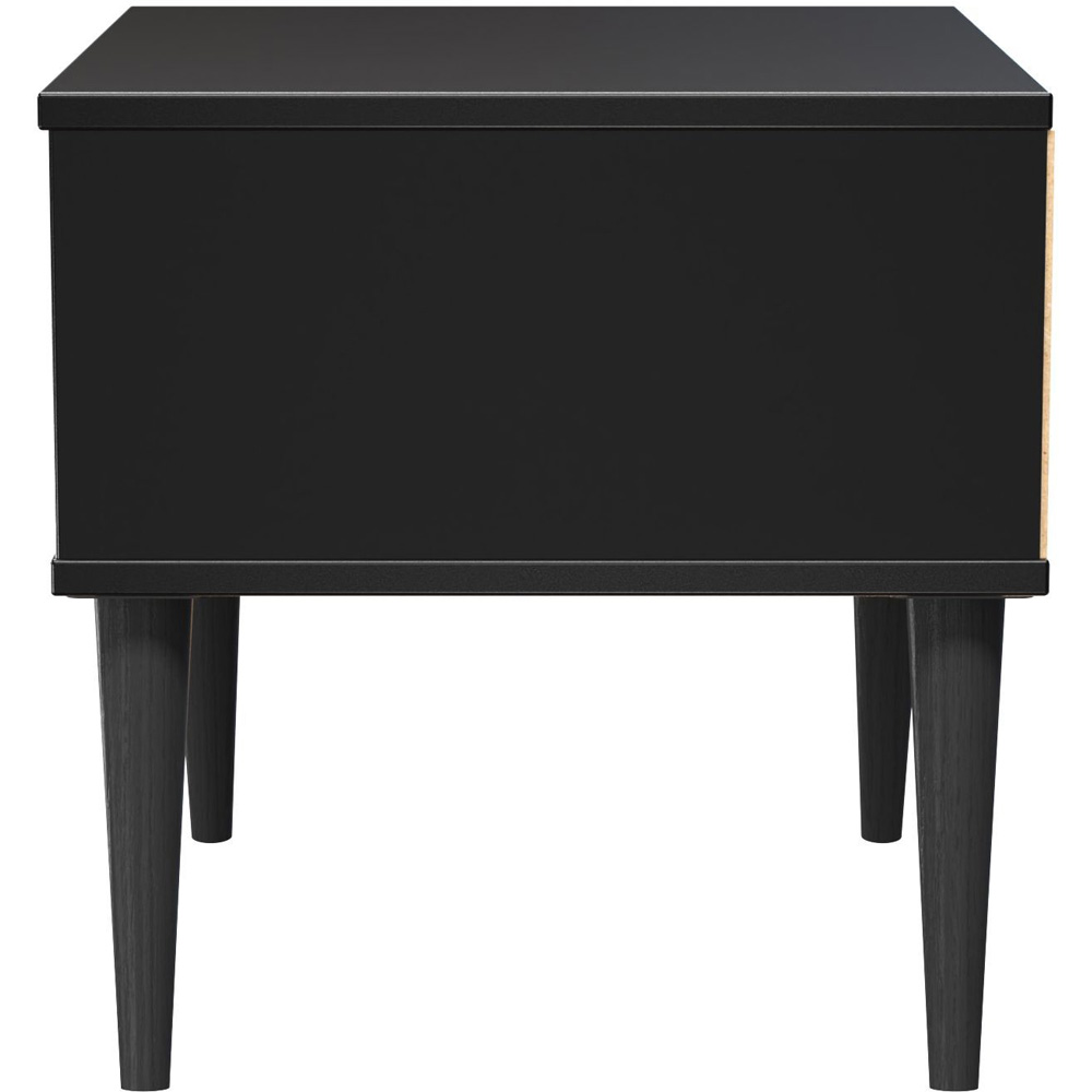 Crowndale Hong Kong Single Drawer Matt Black Side Table Ready Assembled Image 3