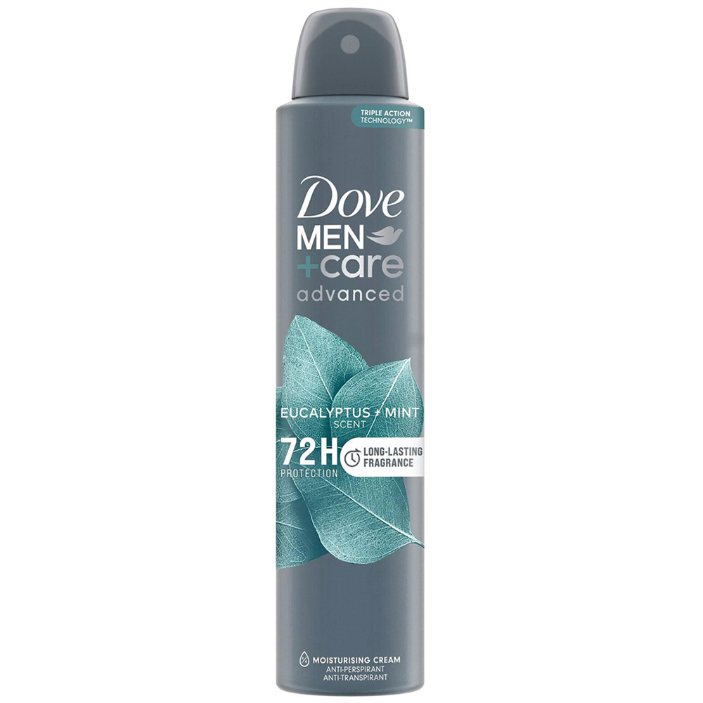 Dove Men+ Care Eucalyptus and Mint Anti-Perspirant Deodorant Spray 200ml 36 Pack Image 2