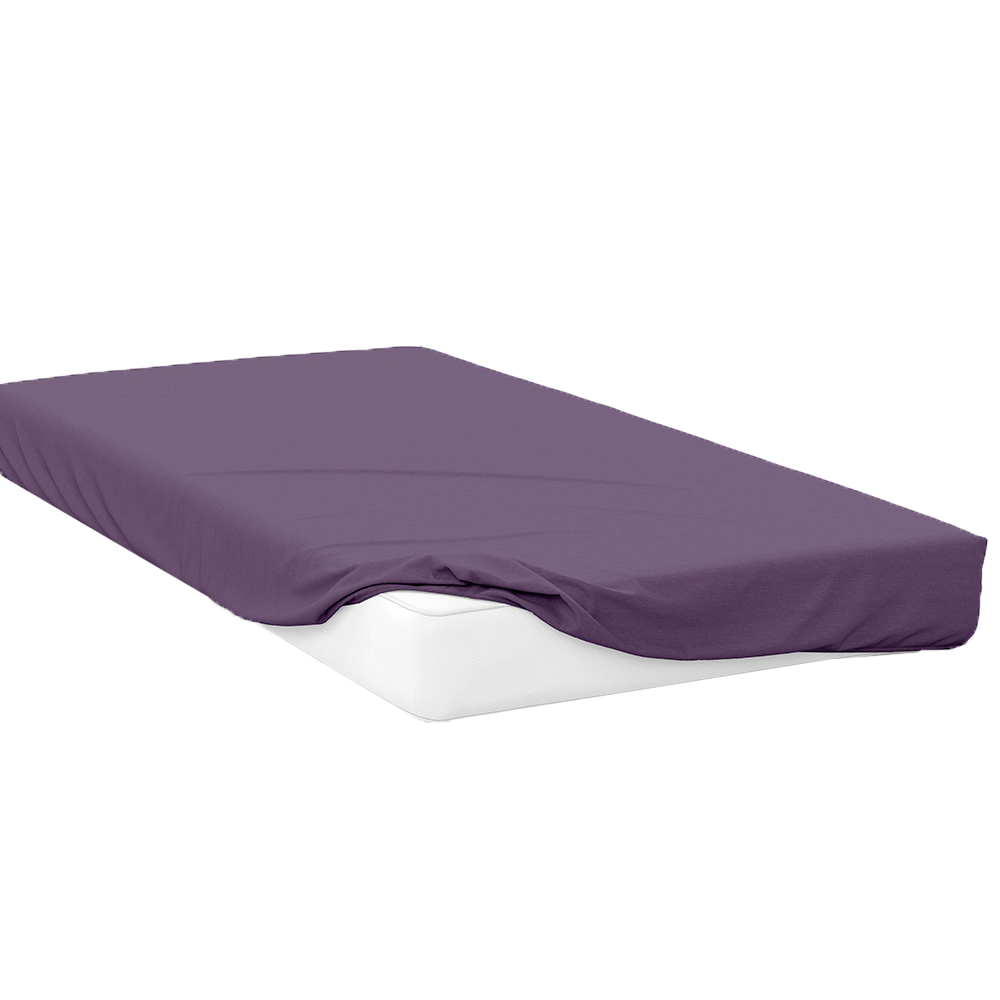 Serene King Size Mauve Fitted Bed Sheet Image 1