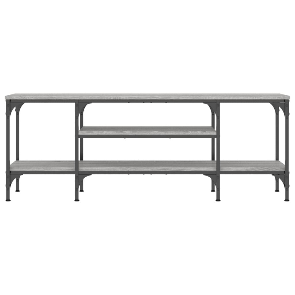 vidaXL 2 Shelf Grey Sonoma Wood and Steel TV Cabinet Image 4