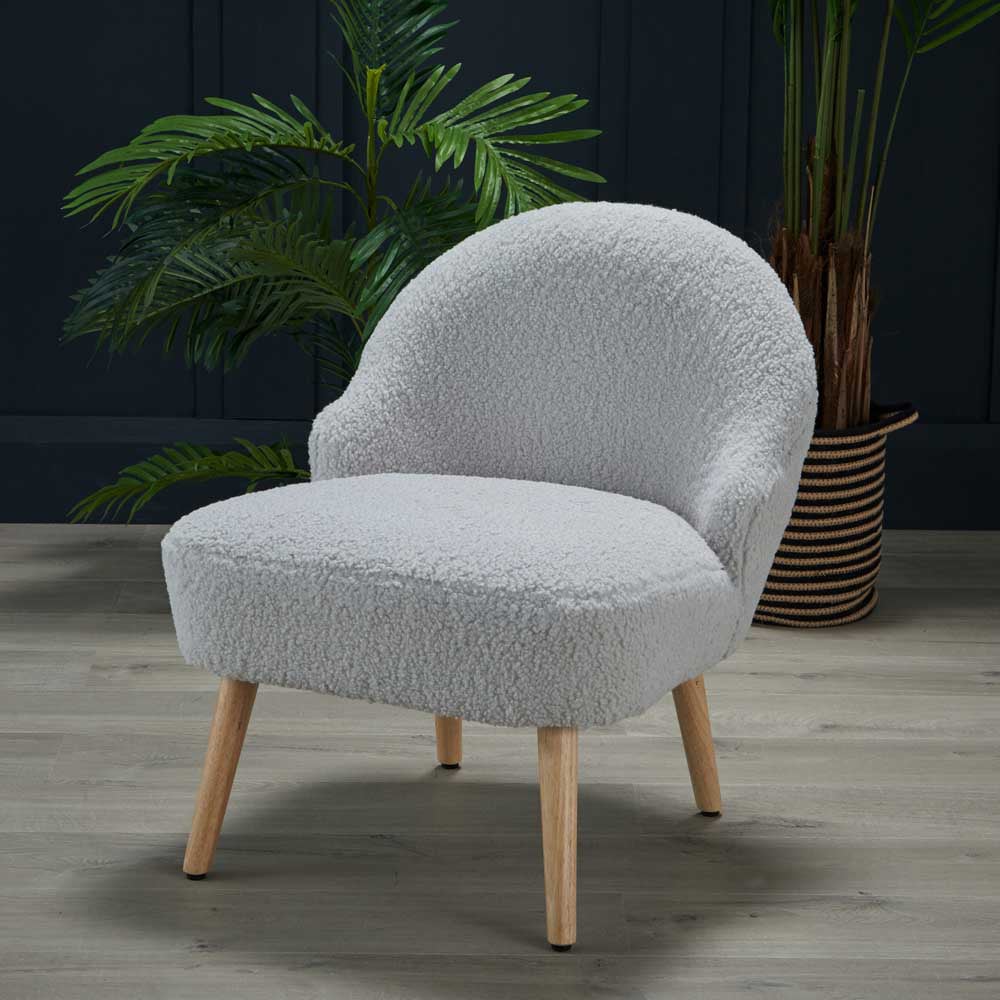 Ted Grey Boucle Accent Chair Image 4