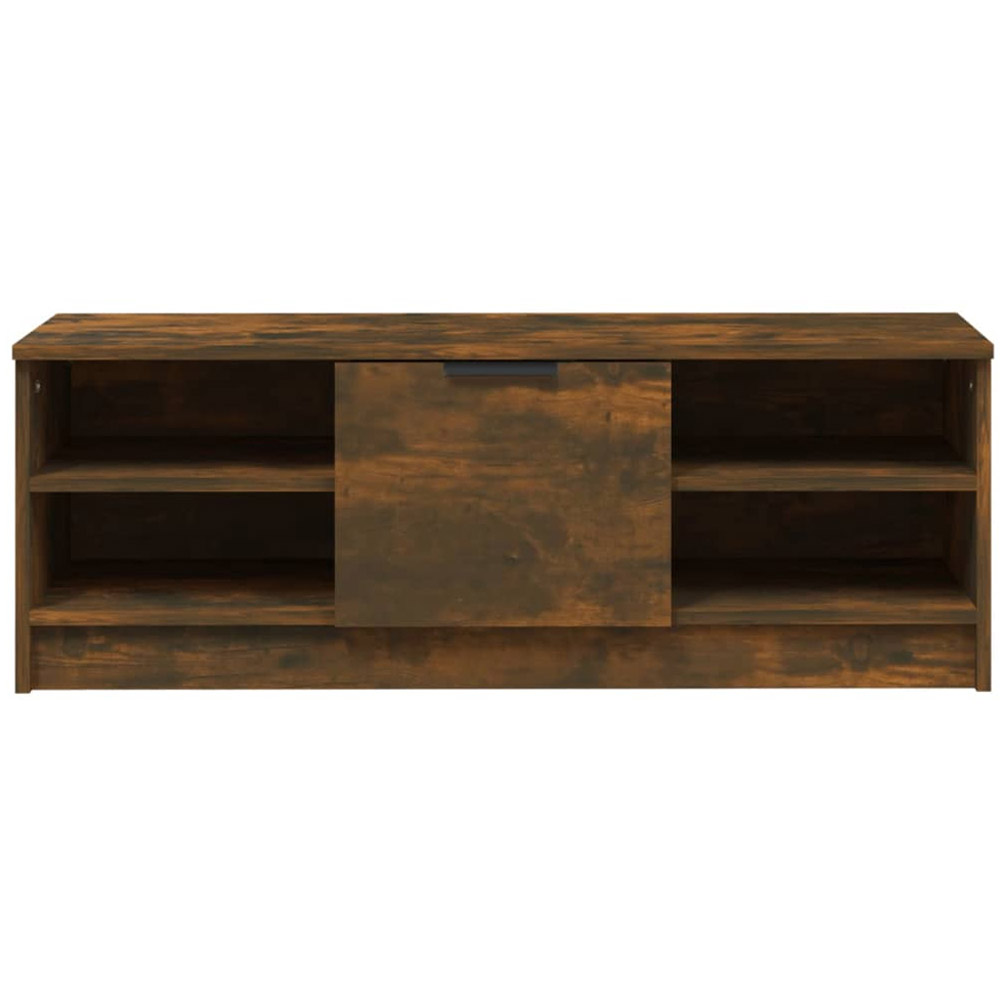 vidaXL Single Door 4 Open Shelf Smoked Oak TV Cabinet Image 6