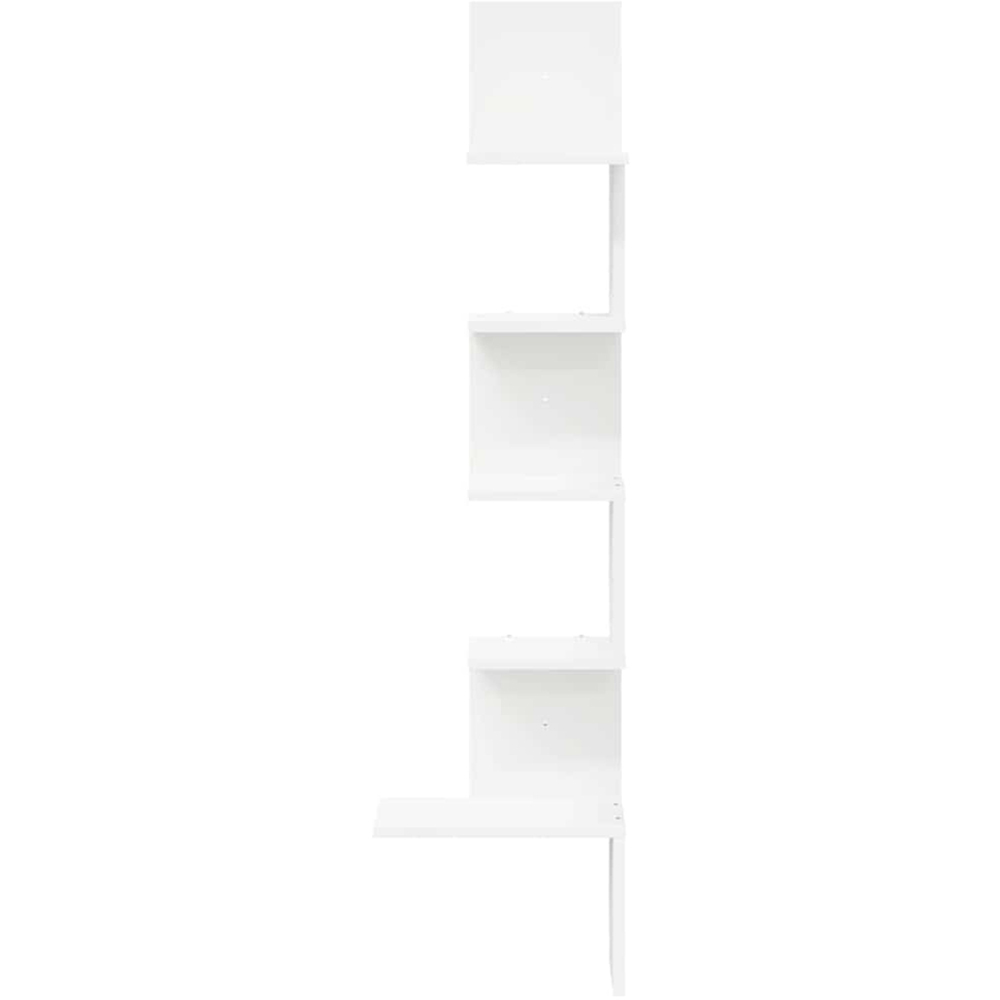 vidaXL 5 Shelf White Floating Corner Wall Shelf Image 3