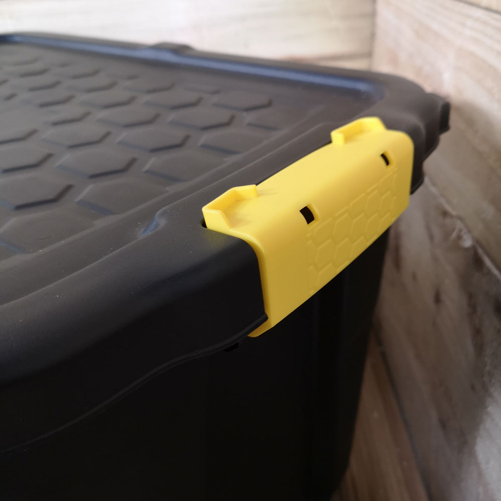 Samuel Alexander 60L Black Heavy Duty Lockable Storage Tub 2 Pack Image 3