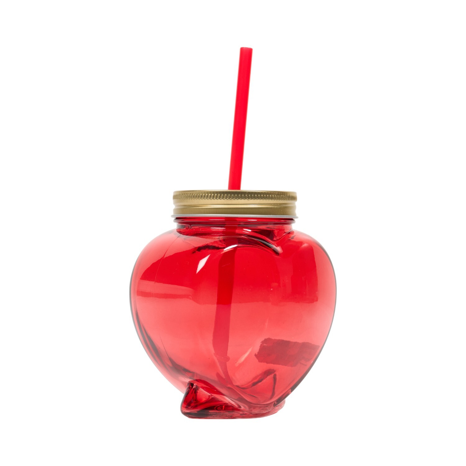 Heart Glass Drinking Jar Image 4