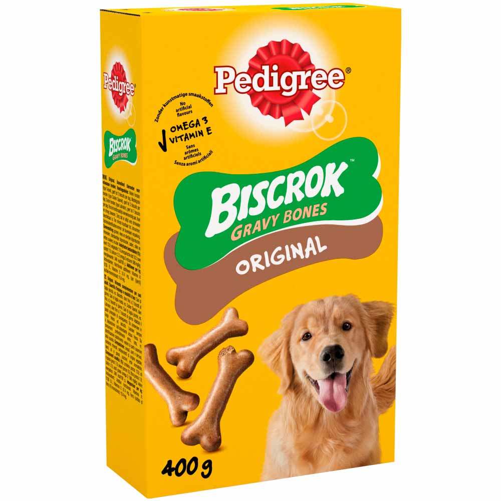 Pedigree Biscrok Gravy Bones Original Adult Dog Treat Biscuits 400g Image 2