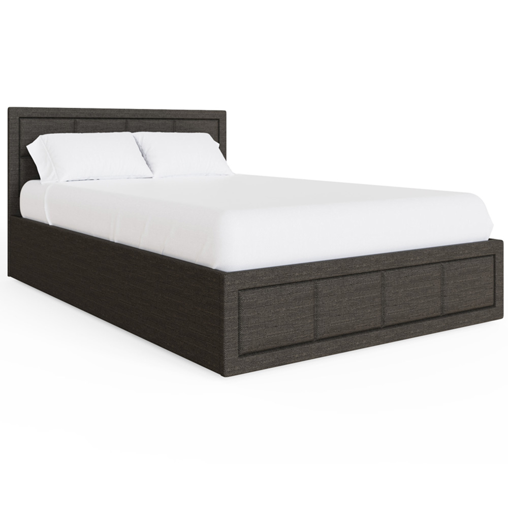 GFW Jamie Small Double Grey Hopsack Fabric End-Lift Ottoman Bed with Headboard Image 3