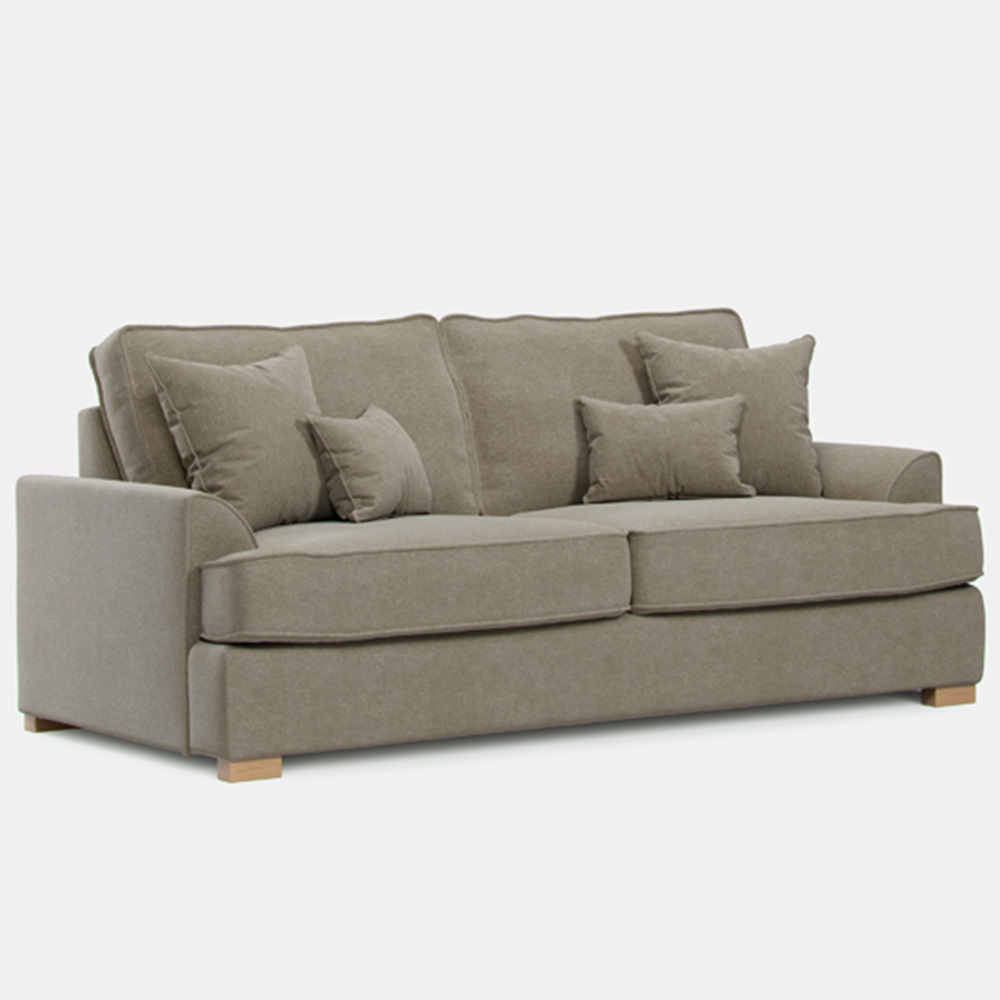Alba City 3 Seater Fossil Fabric Sofa Image 2