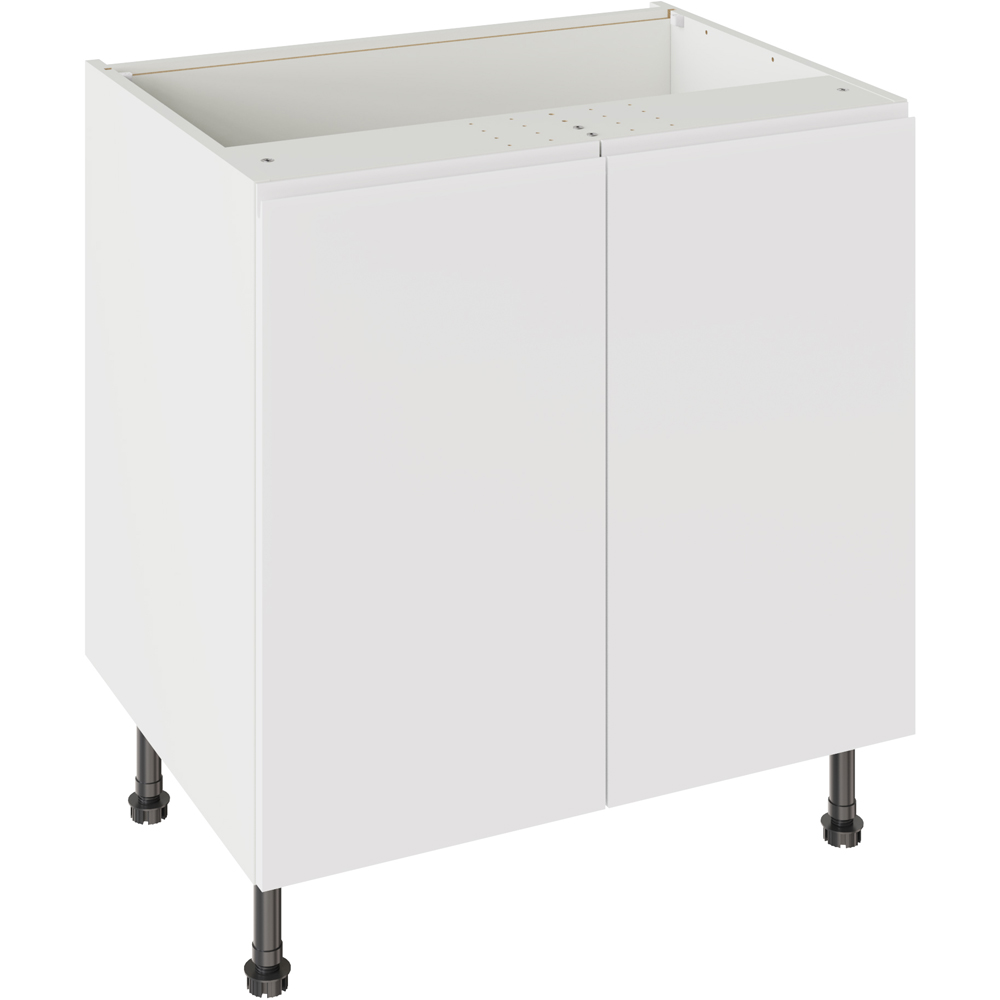 Kitchen Kit J-Pull Gloss White Base Kitchen Cabinet Flatpack 800mm Image 1