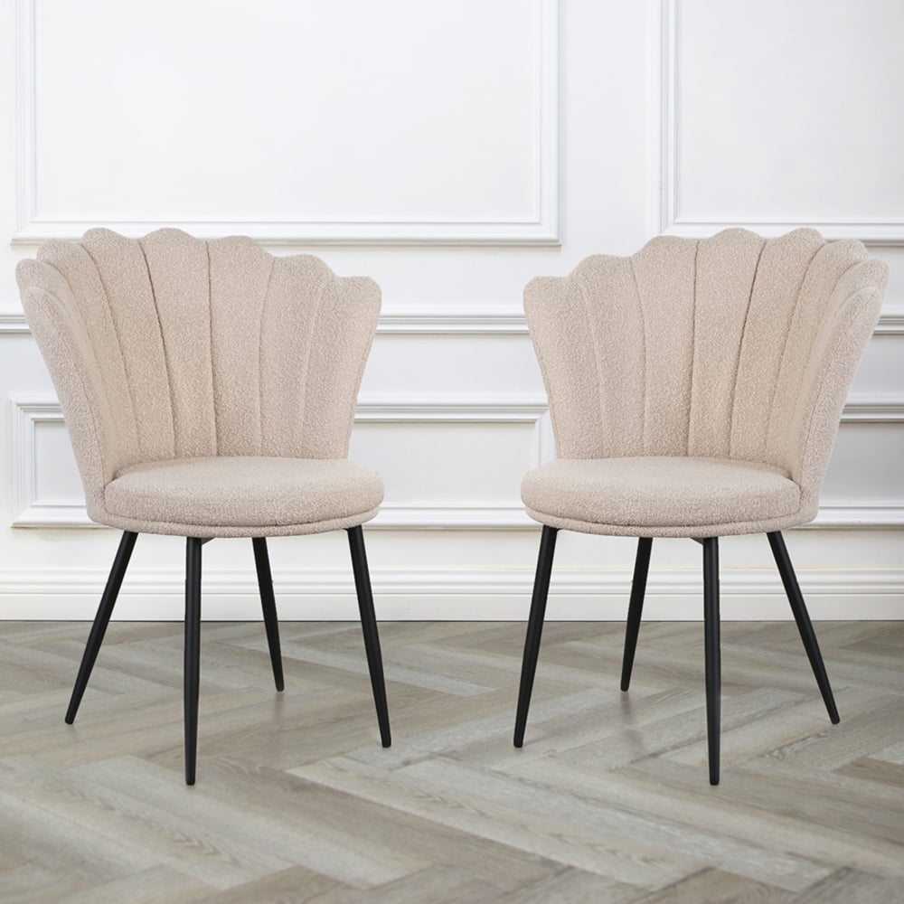 Mini Flora Beige Boucle Accent Chair Image 8