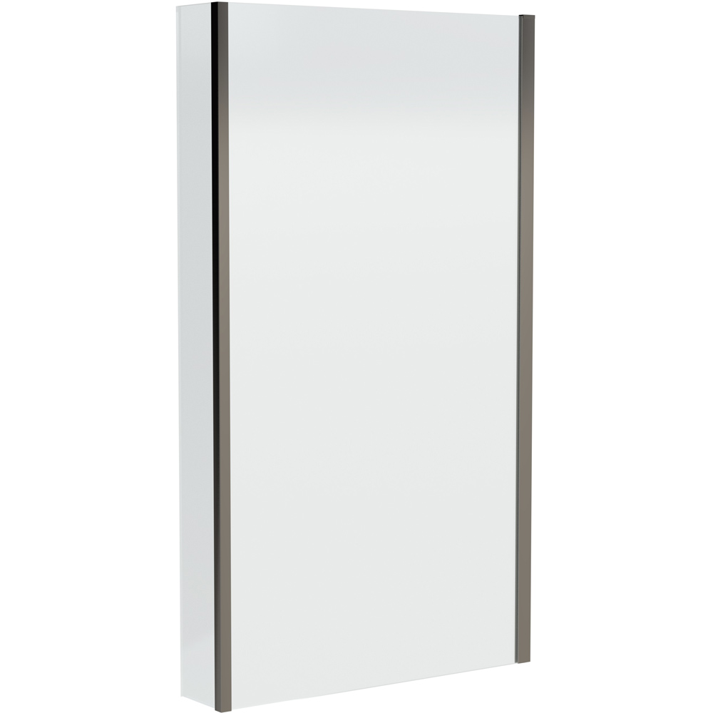 nuie Brushed Pewter Square Fixed Bath Screen with Fixed Return 805mm Image 1