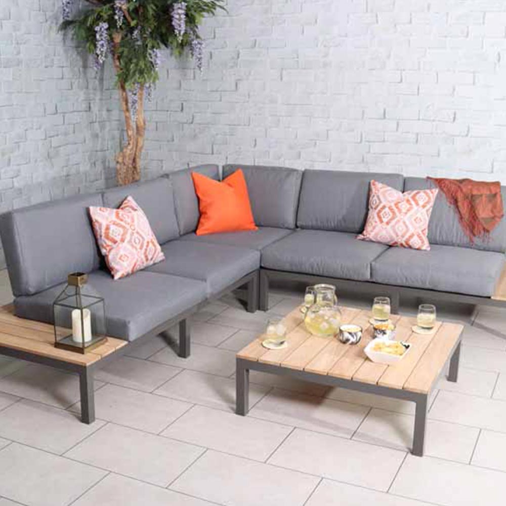 Royalcraft Aspen Mini 5 Seater Brown Modular Lounge Set Image 3