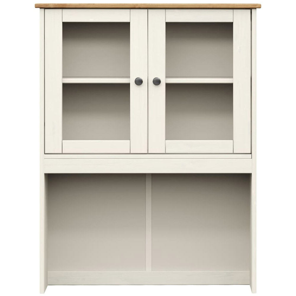 vidaXL 2 Door White Solid Wood Pine Dresser Top Storage Unit Image 4