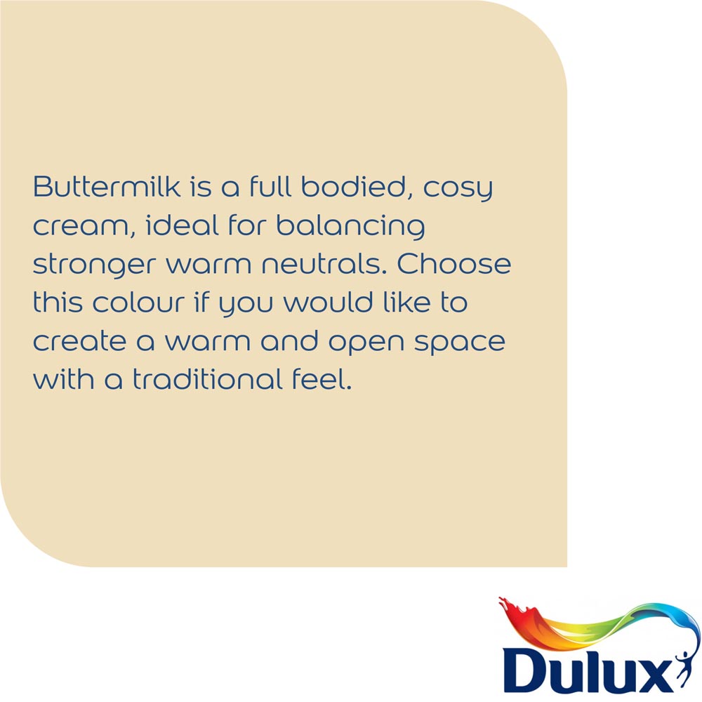 Dulux Buttermilk Matt Emulsion Paint Tester Pot 30ml Image 2