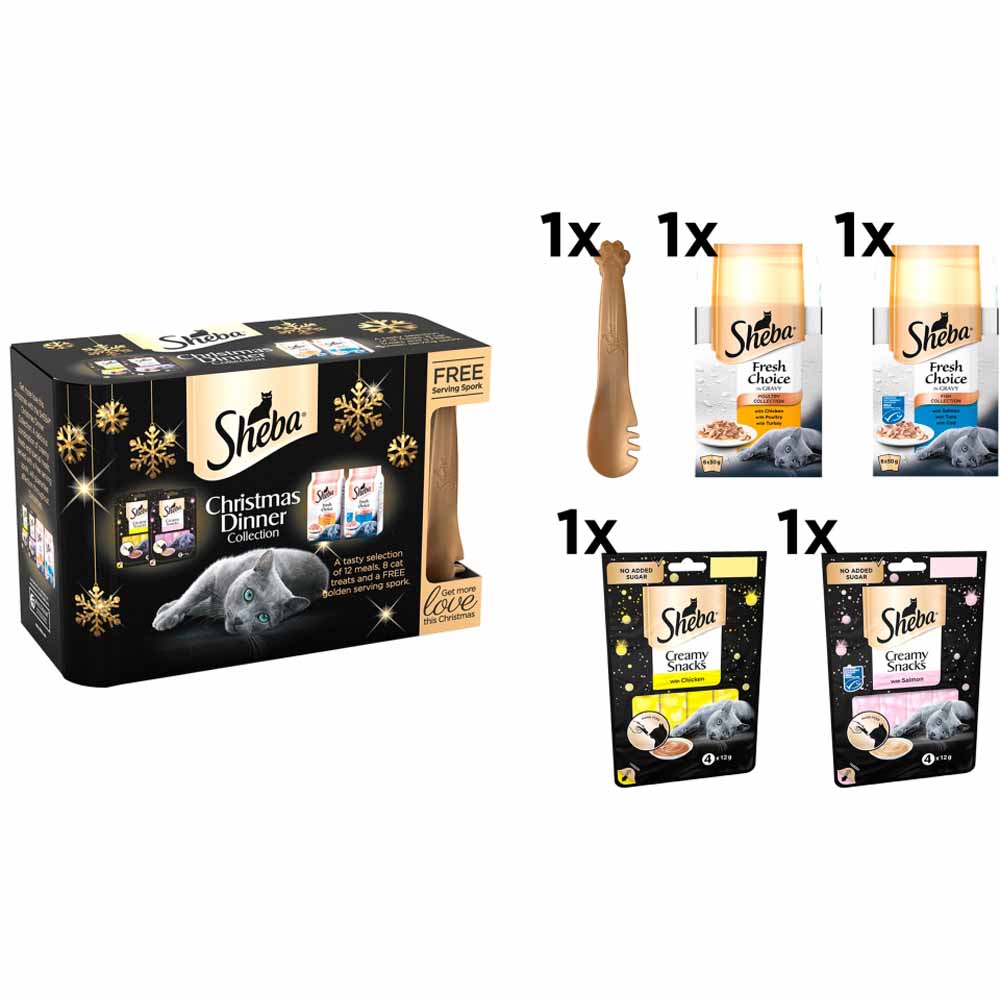 Sheba Christmas Cat Treat Gift Box Wilko