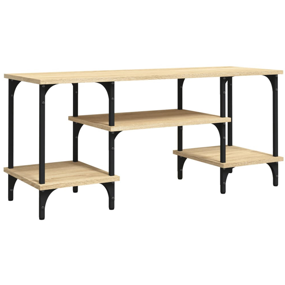vidaXL 3 Open Shelf Sonoma Oak TV Cabinet with Adjustable Legs Image 2