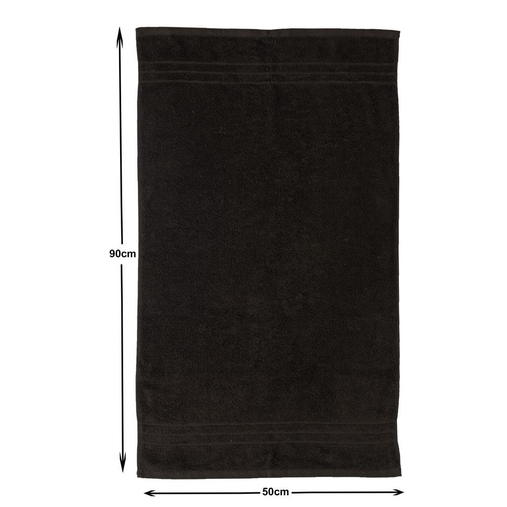 Wilko Black 100% Cotton Hand Towel Image 3