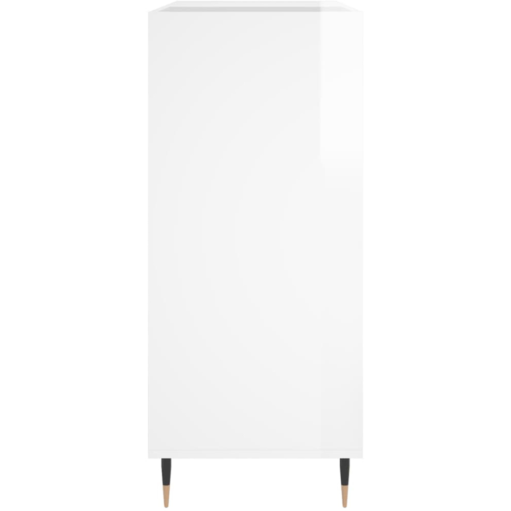 vidaXL 2 Shelf High Gloss White Record Cabinet Image 5