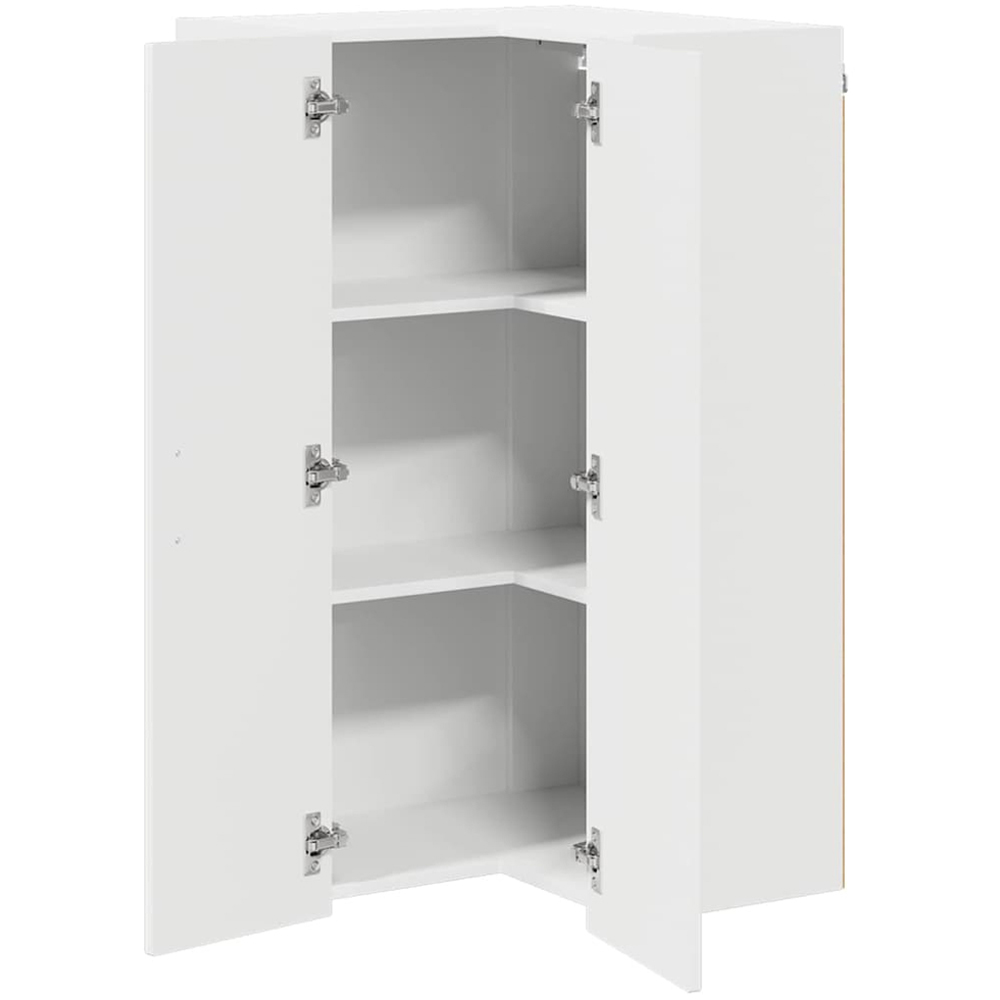 vidaXL 2 Door High Gloss White Kitchen Wall Corner Cabinet Image 5