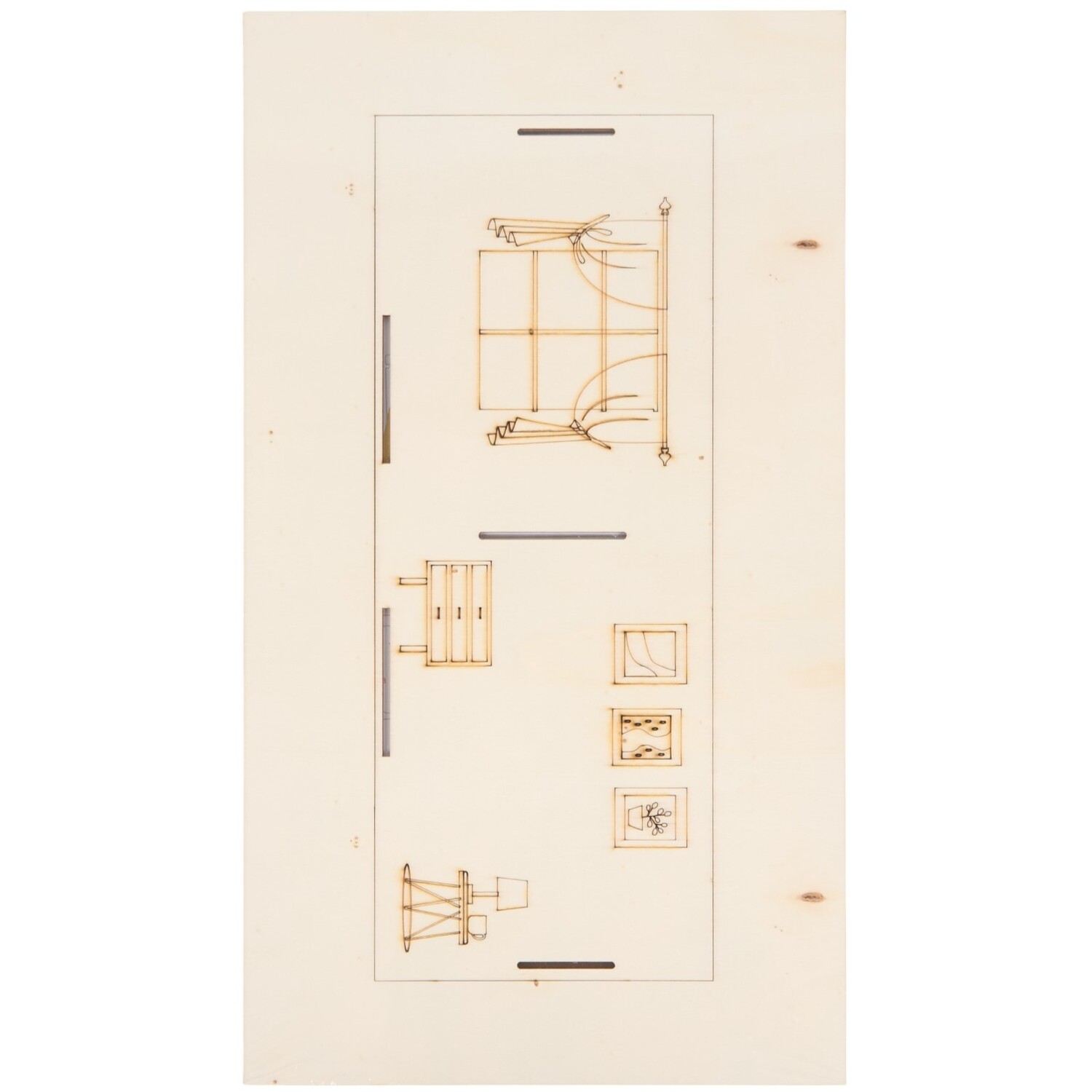 Wooden Dollhouse Furniture Set Natural Image 2