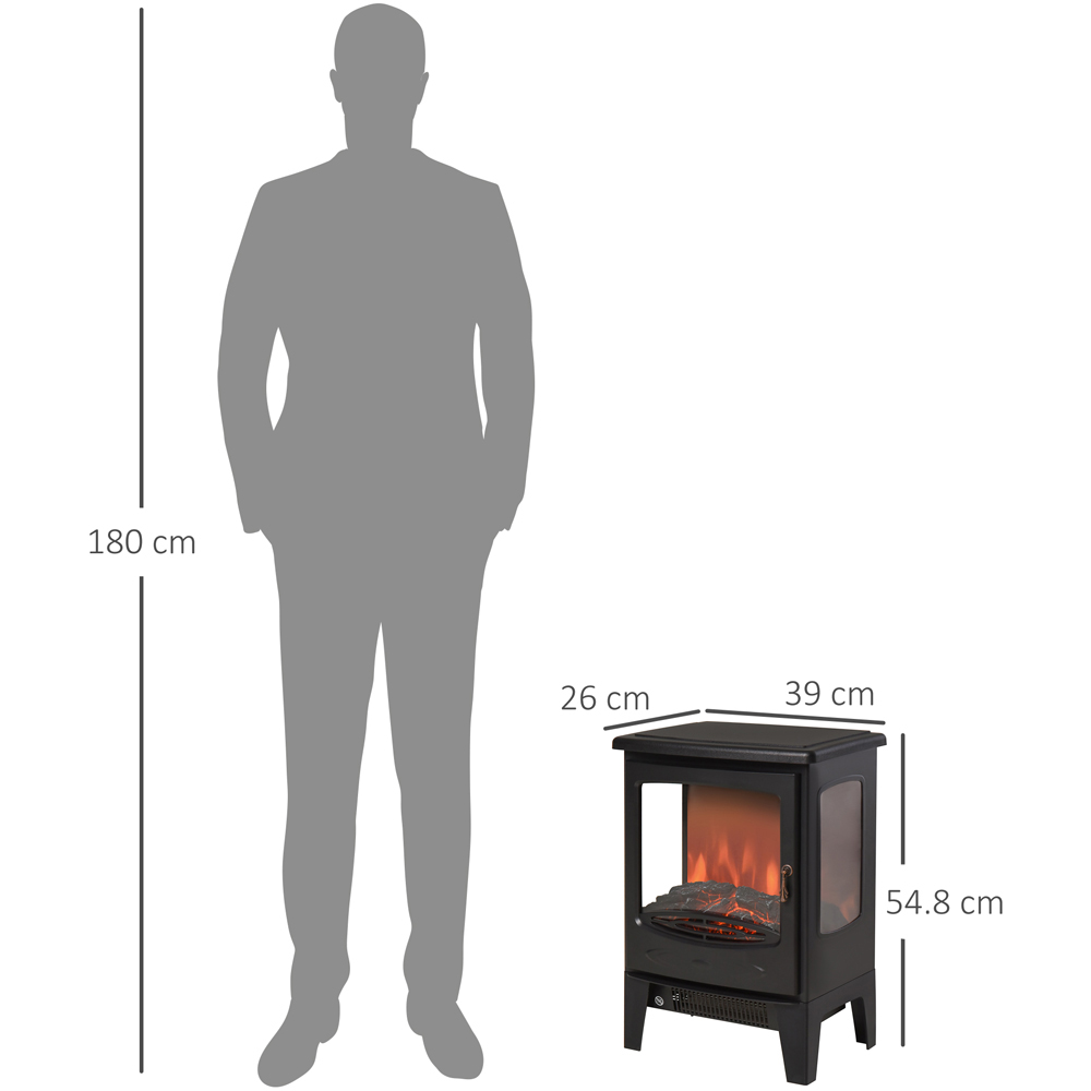 HOMCOM Ava Tempered Glass Electric Fireplace Heater Image 6