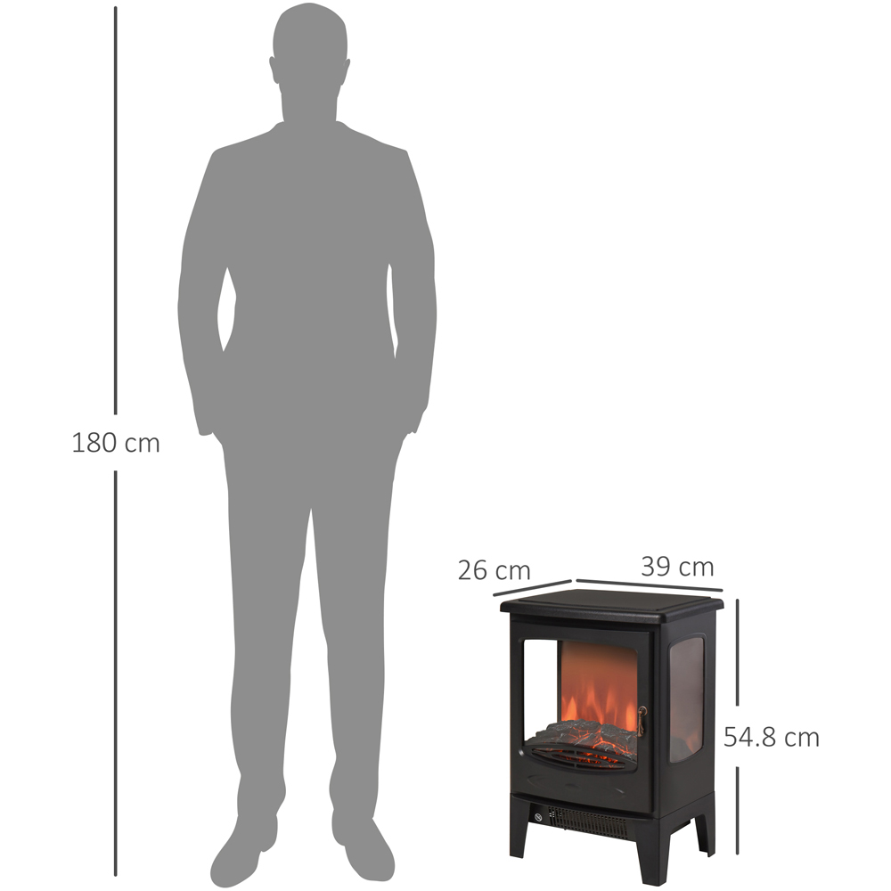HOMCOM Ava Tempered Glass Electric Fireplace Heater 1800W Image 6