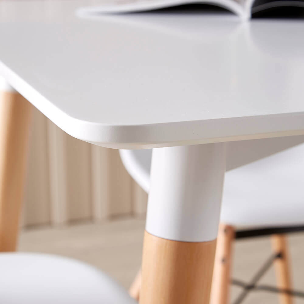 Home Source Braga Lisbon 6 Seater Dining Table Set White Image 4