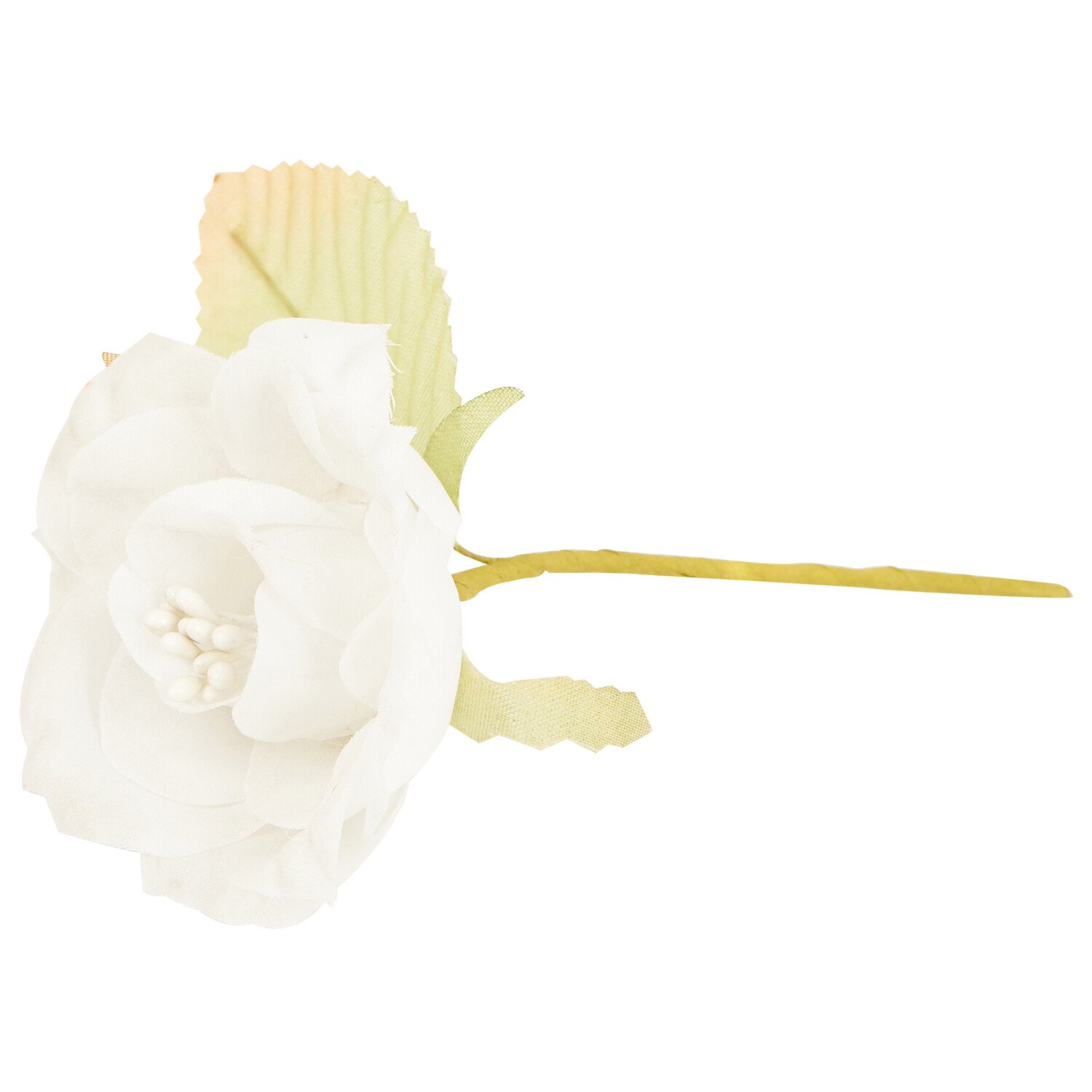 Assorted Rose Head with Stem - White or Pink or Cream Image 1
