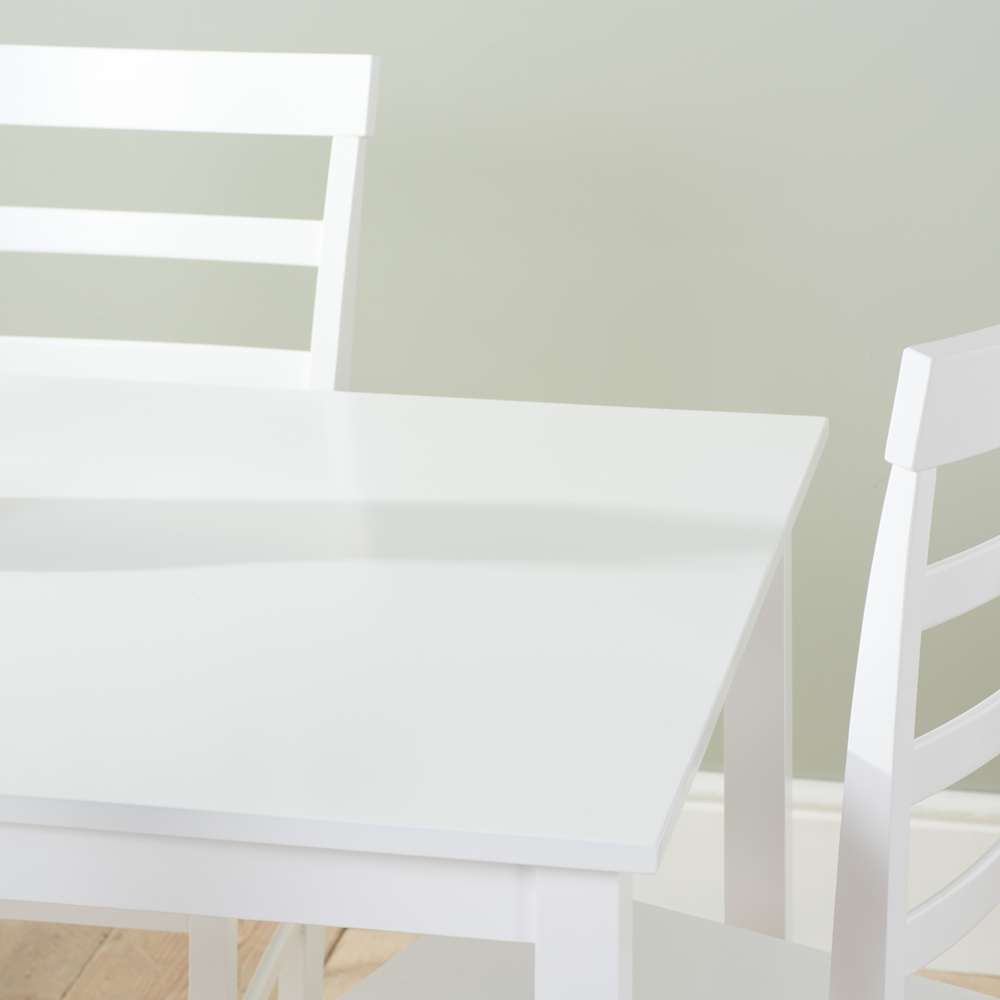 Cottesmore 4 Seater Rectangle Dining Table Bright White Image 5