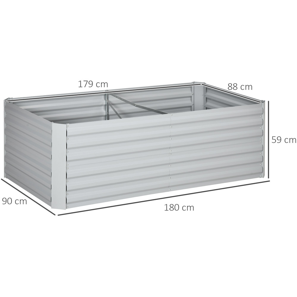 Outsunny Light Grey Galvanised Steel Outdoor Raised Bed with Reinforced Rods Image 7