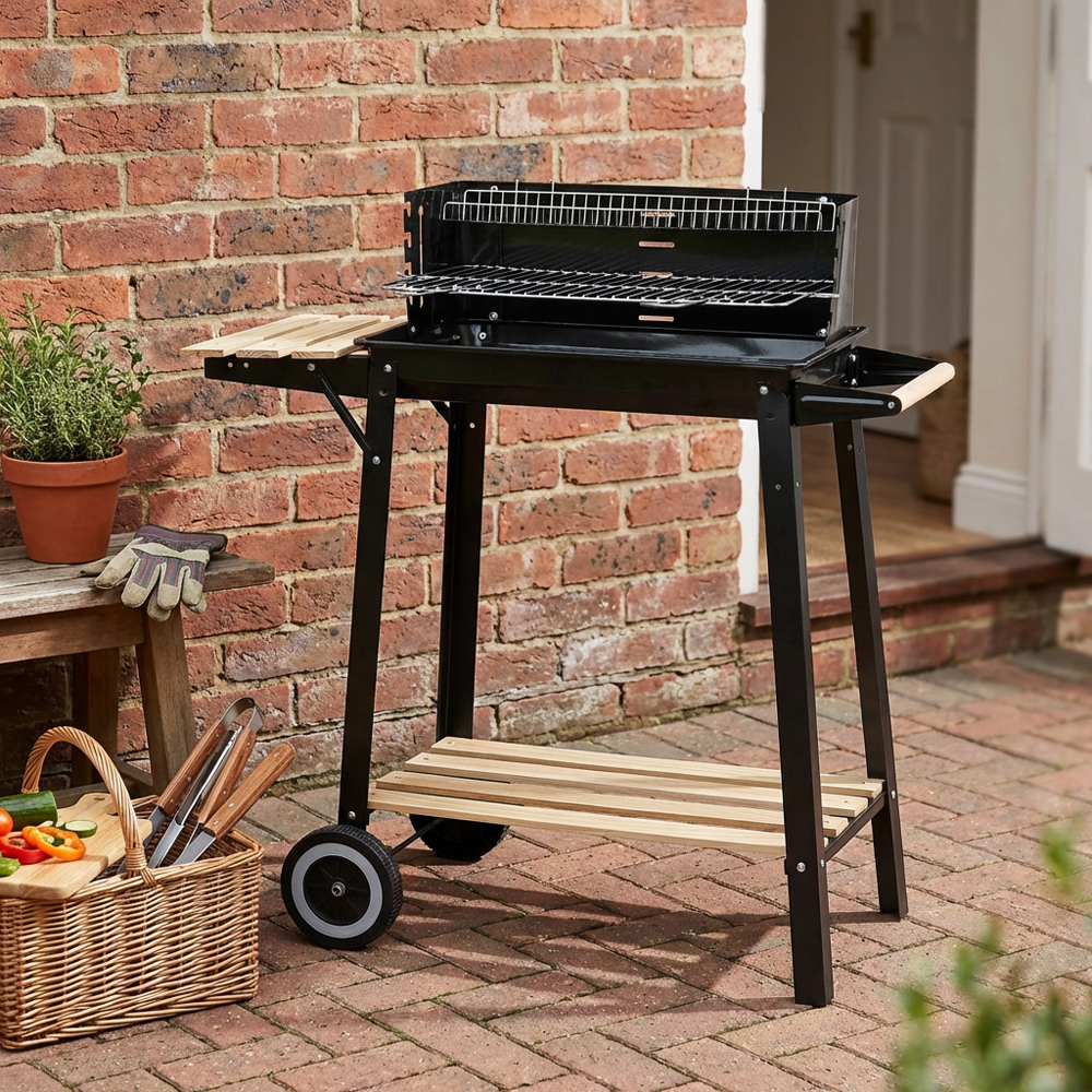 Cancun Rectangular BBQ Grill - Black Image 5