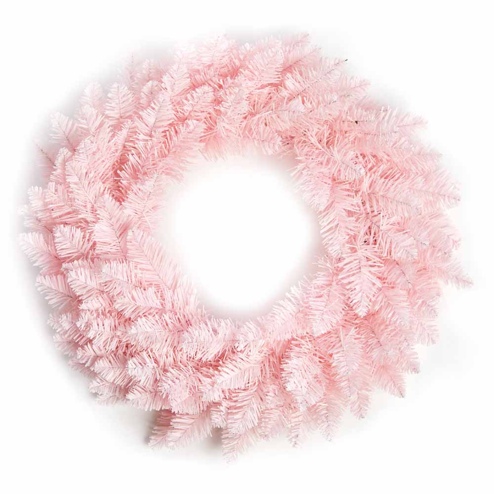 Premier 50cm Pink Rosewook Wreath On a Double Wire Ring 32cm With Tweak Branches Image