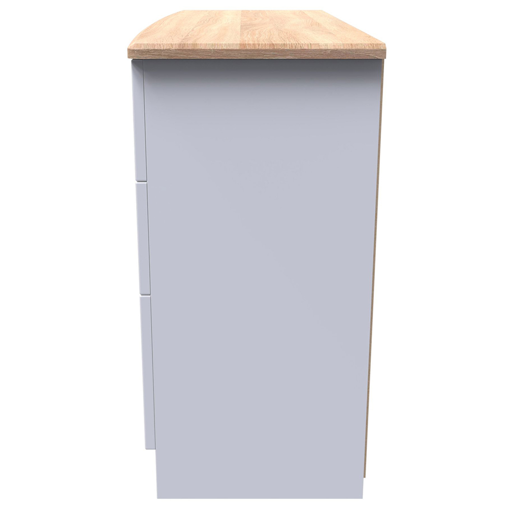 Crowndale Warwick 6 Drawer White Ash and Oak Wide Midi Chest of Drawers Image 3