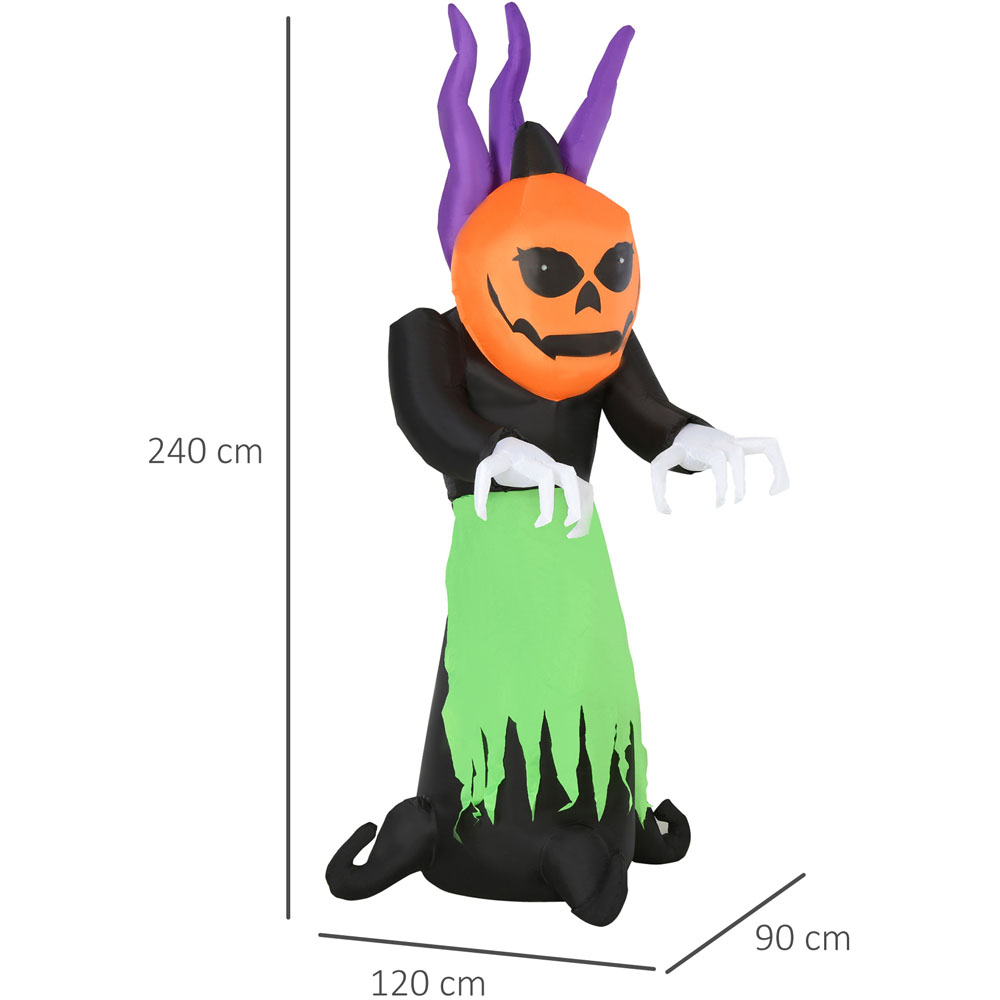 HOMCOM Halloween Inflatable Pumpkin Ghost 8ft Image 9