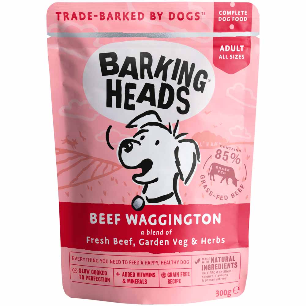 Barking Heads Beef Waggington Adult Dog Food Pouch 300g Image