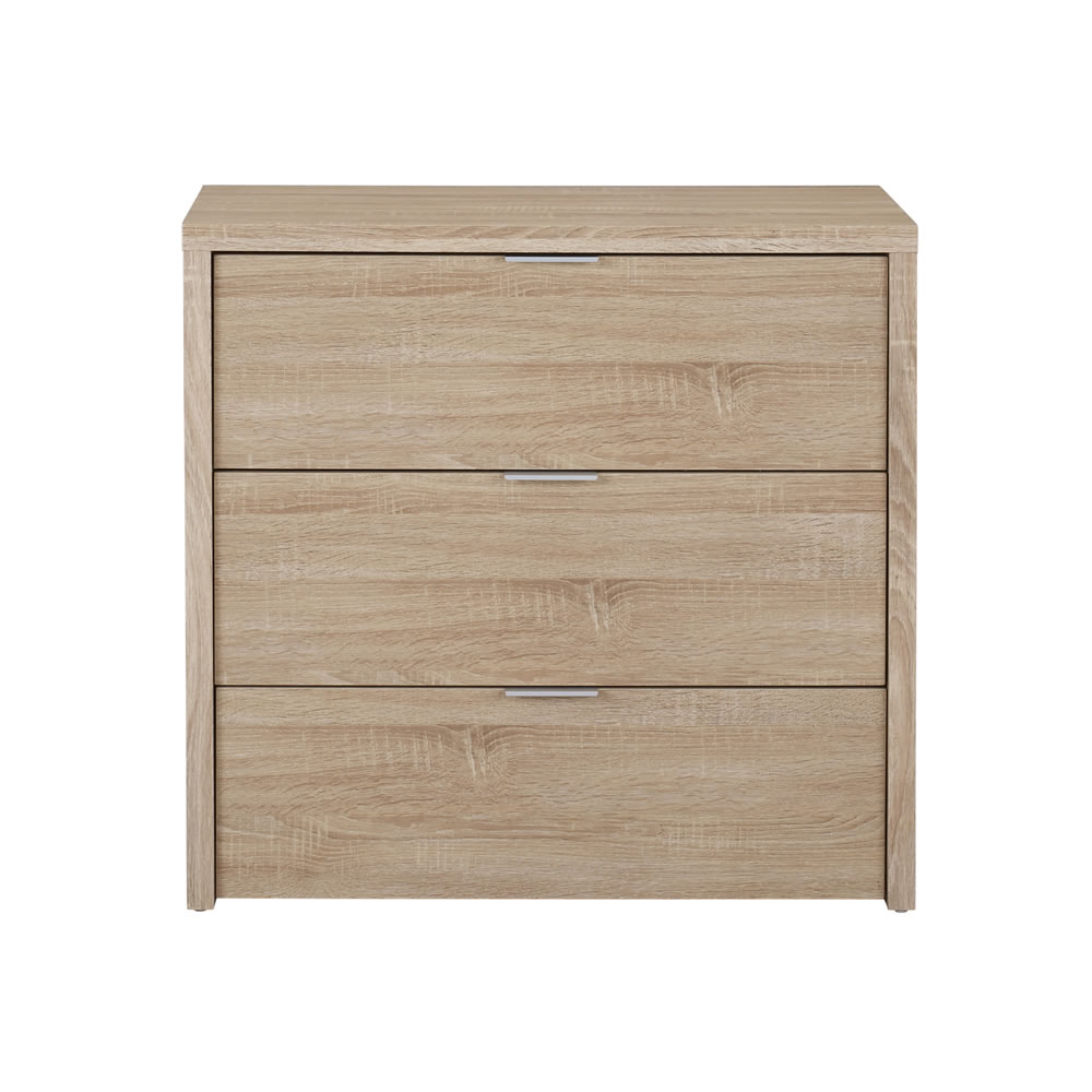 Lexington Oak Effect 3 Drawer Chest of Drawers Image