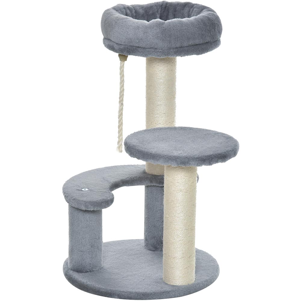 Pawhut Cat Tree Kitty Scratcher Grey 65cm Image 1