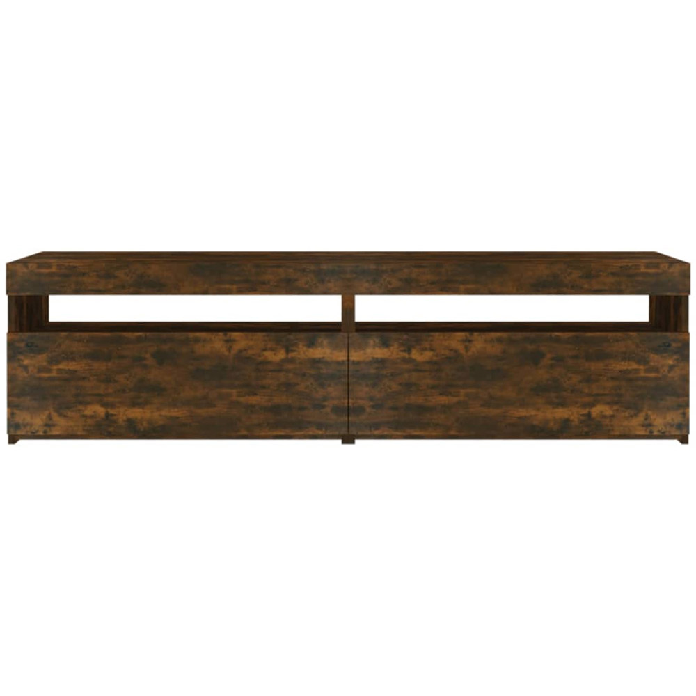 vidaXL 2 Flap Door 2 Open Shelf Smoked Oak TV Cabinet Image 7