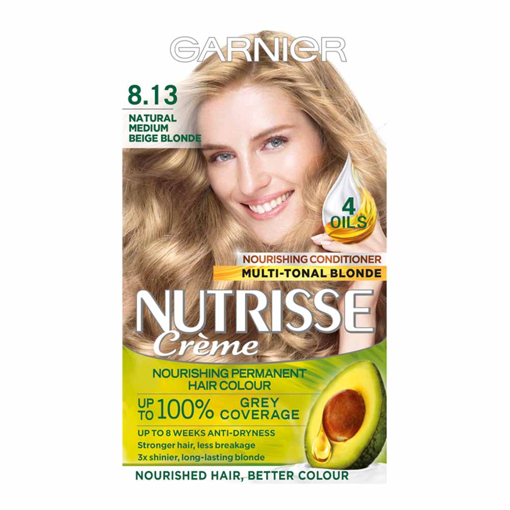 Garnier Nutrisse  Natural Medium Beige Blonde Permanent Hair Dye | Wilko