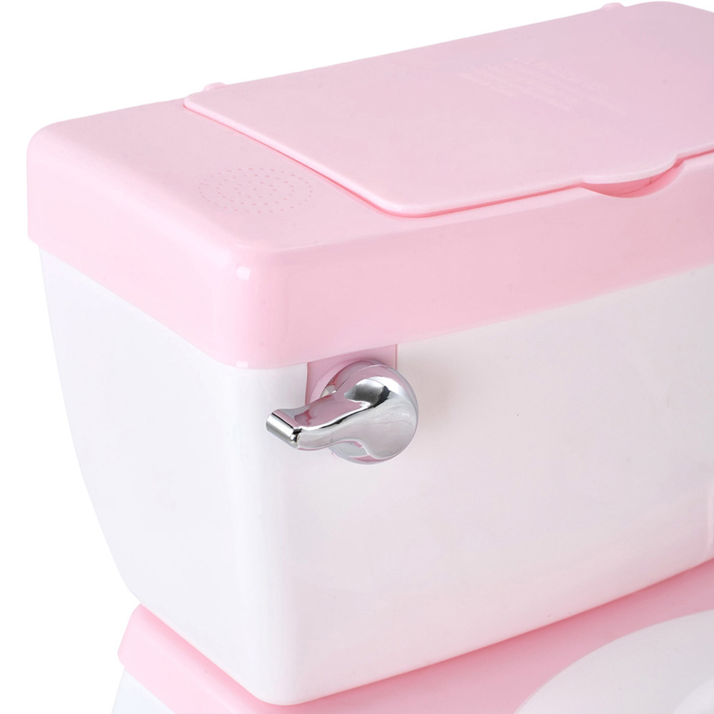 H&O Direct Pink Realistic Baby Potty Training Toilet with Flushing Sound Image 3