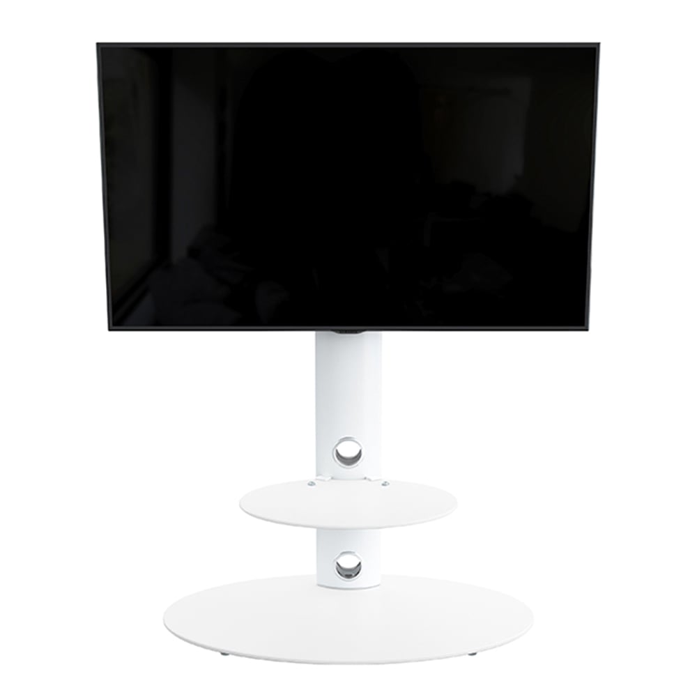 AVF Lugano Satin White Oval Pedestal TV Unit Image 8
