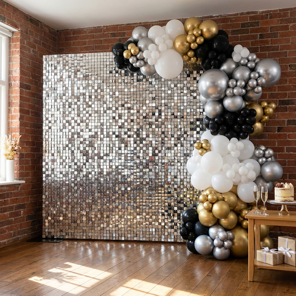 Silver Disco Shimmer Wall Panel 36 Pack Image 5
