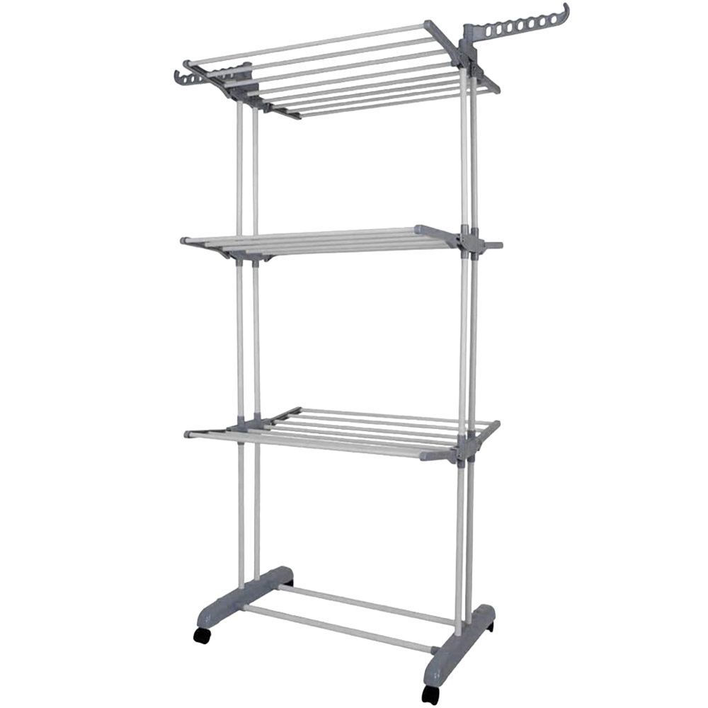 Groundlevel 3 Tier Foldable Indoor Outdoor Airer on Wheels Image 1