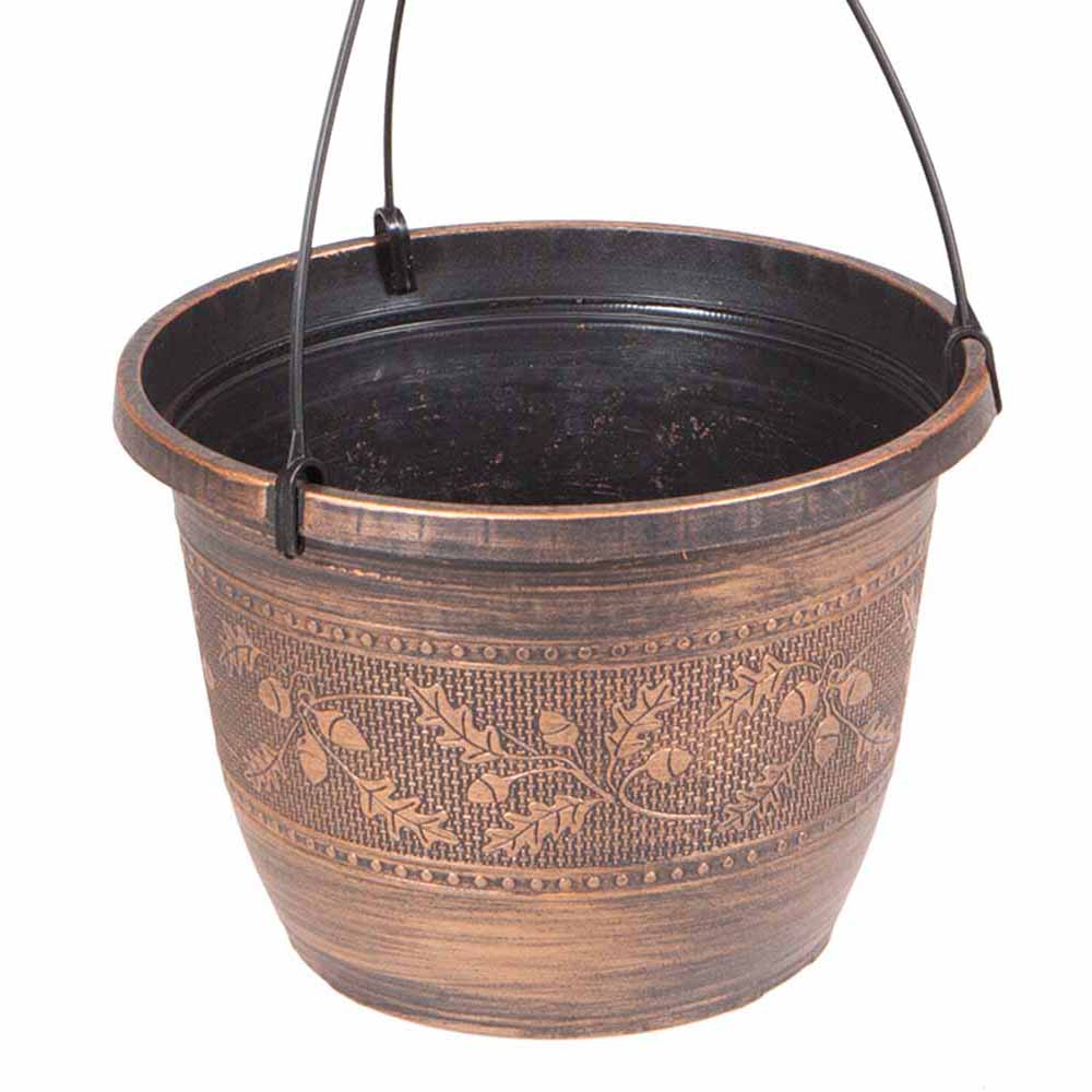 YouGarden 25cm Acorn Plastic Hanging Baskets 2 Pack Image 2