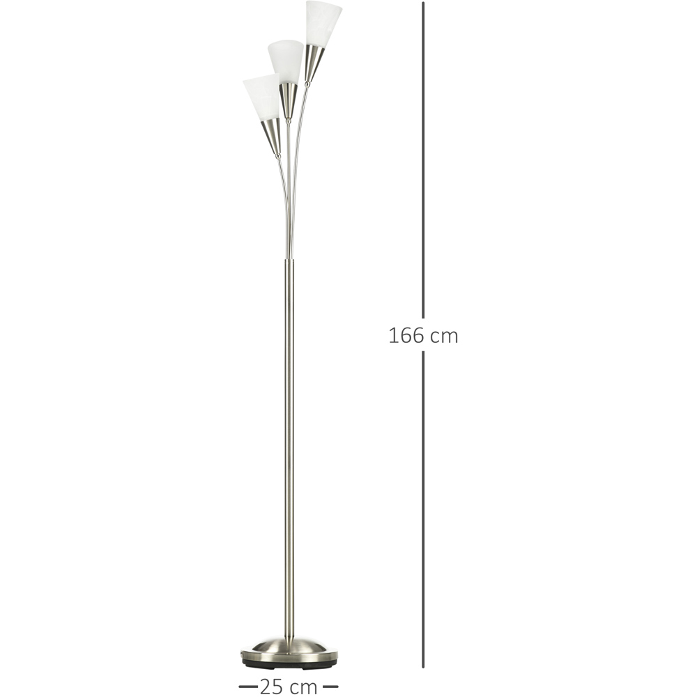 Portland Silver 3 Light Upright Floor Lamp Image 7