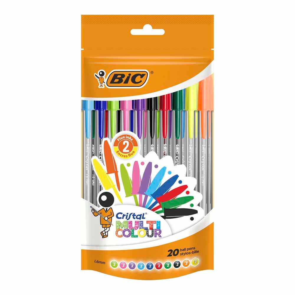 Bic Cristal Multicolour Ballpoint Pen Assorted 20 Pack Image 1