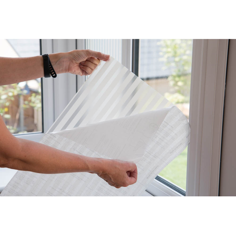 d-c-fix White Linia Stripe Static Window Privacy Sticky Back Plastic Vinyl Wrap Film 67.5cm x 2m Image 3