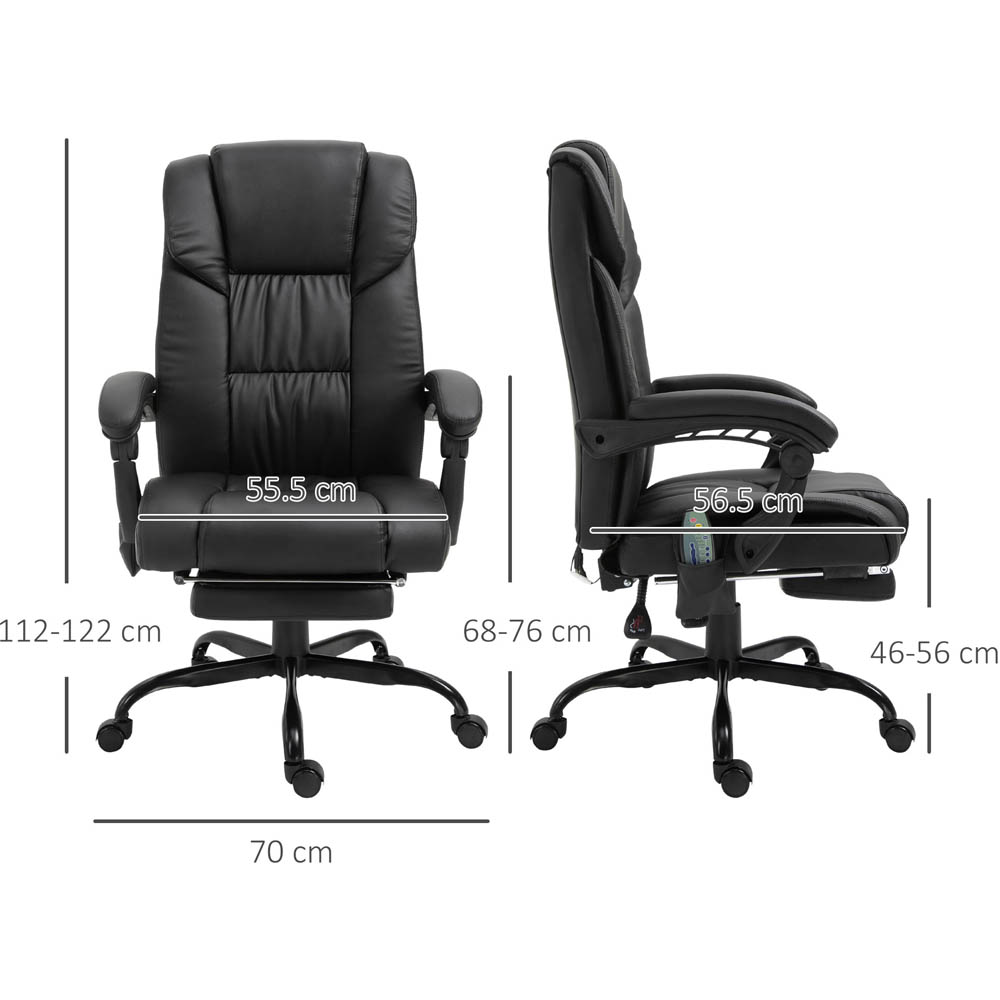 Portland Black PU Leather Swivel Massage Office Chair Image 8