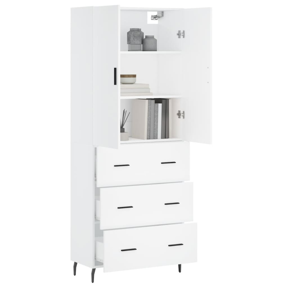 vidaXL 2 Door 3 Drawer White Highboard Image 3